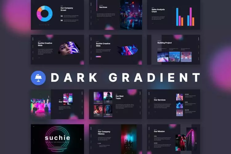 Dark Gradient Theme Keynote Template